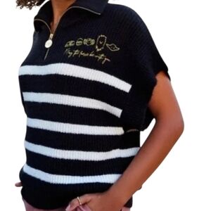 Disney Star War Black White Striped May The Force Be With You Sweater S